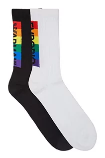 Skarpetki męskie - Emporio Armani męskie 2 sztuki Terrycloth Short Rainbow Socks 2 sztuki krótkie skarpetki, Czarny/biały, rozmiar uniwersalny - grafika 1