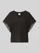 Koszulki i topy damskie - T-shirt z dekoltem w serek model ‘HOLYA’ - miniaturka - grafika 1