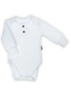 Body dla niemowląt - Niemowlęce body polo z długim rękawem białe Nicol,r.68 - miniaturka - grafika 1