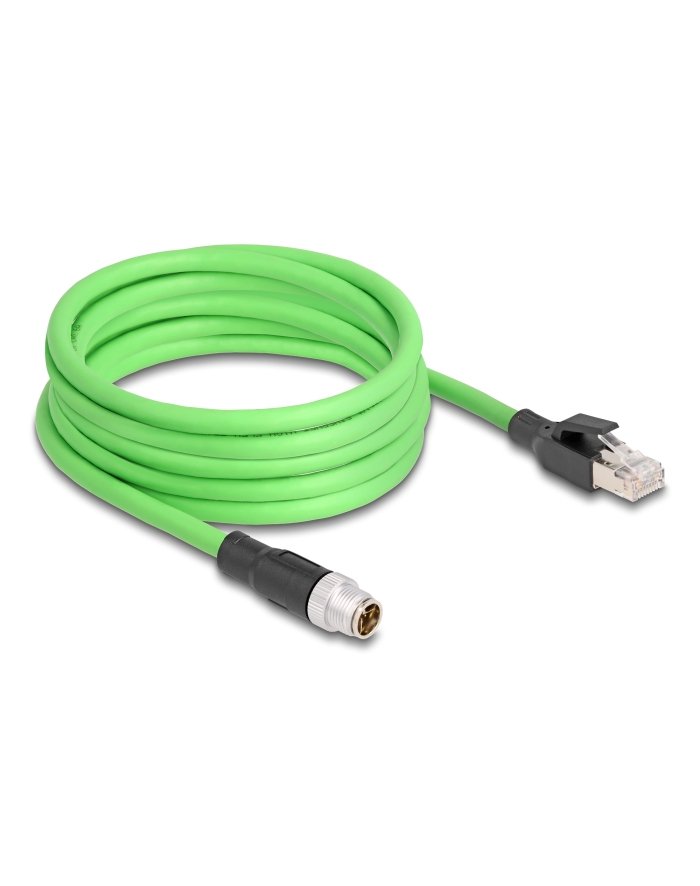 Tragant Przewód adapter M12 X-coded 8-pin męski-RJ45 męski Pur Tpu 5m Delock 80444
