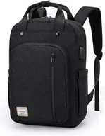 Plecaki szkolne i tornistry - PLECAK DAMSKI MIEJSKI NA LAPTOPA 15,6'' PORT USB CZARNY - miniaturka - grafika 1