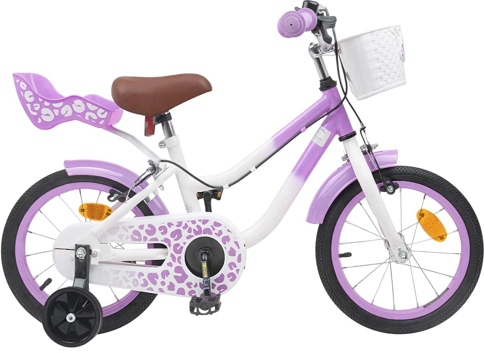 vidaXL vidaXL Rower Dziecięcy 16 Cali dla dzieci w wieku 4-6 lat Fioletowy