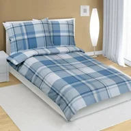 Pościel - Bellatex Pościel z kory Krata niebieski, 140 x 220 cm, 70 x 90 cm, 140 x 220 cm, 70 x 90 cm - miniaturka - grafika 1