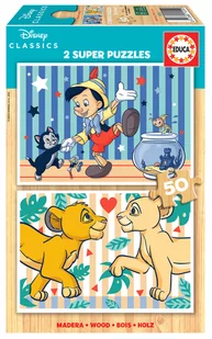 Puzzle drewniane, Pinokio / Król Lew, 100 el. - Puzzle - miniaturka - grafika 1