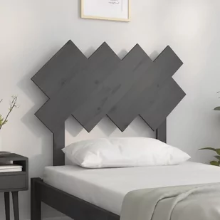 Lumarko Wezgłowie łóżka, szare, 92x3x81 cm, lite drewno sosnowe - Inne meble do sypialni - miniaturka - grafika 4