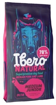 IBERO NATURAL MEDIUM JUNIOR PORK LAMB JAGNIĘCINA 3kg karma sucha