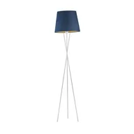 Lampy stojące - Nowoczesna lampa podłogowa typu tripod, Lysne, Tokio velur, Granatowy ze złotym wnętrzem - miniaturka - grafika 1