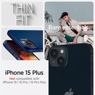 Etui Spigen Thin Fit na iPhone 15 Plus - niebieskie - Etui i futerały do telefonów - miniaturka - grafika 3