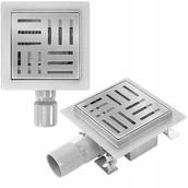 Odwodnienia, kanały i akcesoria - Odpływ punktowy Rea Cross nikiel szczotkowany 12x12cm - Dodatkowo 5% rabatu na kod REA5 - miniaturka - grafika 1