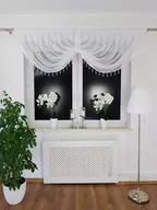 Firany - BIAŁA FIRANKA Z WOALU FIRANKI Z KORALIKAMI 200/80CM FIRANKA DO SALONU TAŚMA - miniaturka - grafika 1