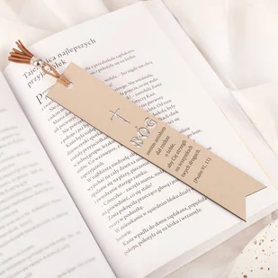 Skórzana ZAKŁADKA Do Biblii Z Cytatem Religijnym - Zakładki indeksujące - miniaturka - grafika 1