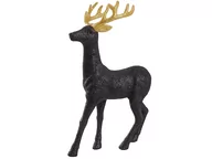 Ozdoby bożonarodzeniowe - Renifer Czarny Ze Złotym Porożem Brokatowy Ozdobny Brokatowy Jelonek 45Cm Duży - miniaturka - grafika 1