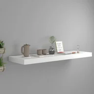 Półki do salonu - vidaXL vidaXL Półka ścienna, biała, 80x23,5x3,8 cm, MDF - miniaturka - grafika 1