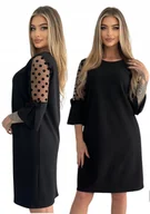 Sukienki - ELEGANCKA CZARNA TRAPEZOWA SUKIENKA M - 4XL POLSKI PRODUCENT RÓŻNE KOLORY - miniaturka - grafika 1