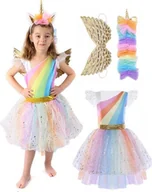 Zabawy w naśladowanie dorosłych - STRÓJ KOSTIUM JEDNOROŻEC UNICORN PONY SKRZYDŁA RÓG M - miniaturka - grafika 1