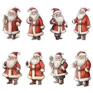 Szkolne artykuły papiernicze - Naklejki papierowe na taśmie Mikołaje 250szt - miniaturka - grafika 1