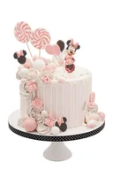 Dekoracje i nakrycia stołu na imprezę - Zestaw Dekoracje na Tort Myszka Minnie Mini 17 El. - miniaturka - grafika 1