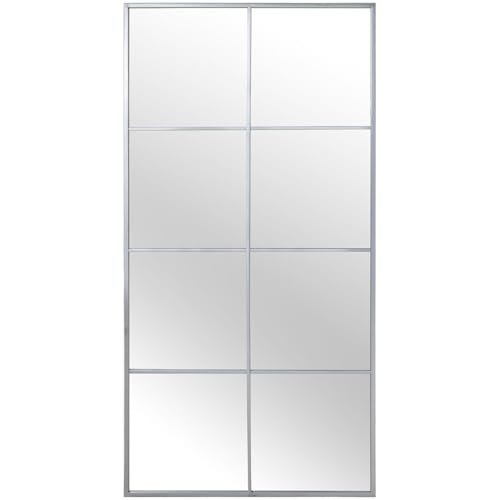 Alexandra House Living Srebrne metalowe lustro ścienne Okno 6 x 149 x 77 cm
