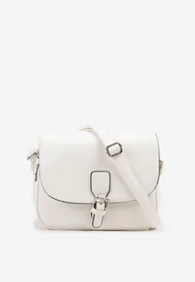 Biała Dwukomorowa Torebka Listonoszka z Ozdobną Klapą Delluria - Torebki damskie - miniaturka - grafika 1