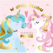 Karnet 155x155 Ślub - Jednorożce - Kartki okolicznościowe i zaproszenia - miniaturka - grafika 2