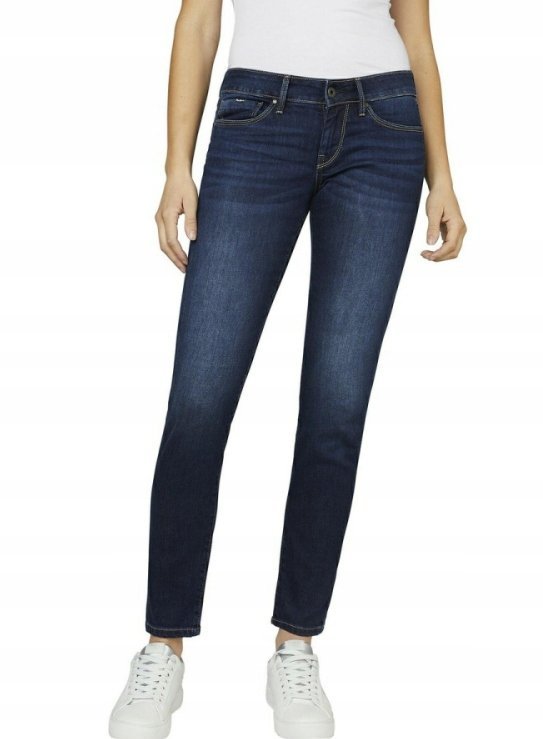 Pepe Jeans Spodnie Jeansowe Damskie Granatowe Rurki 25/30 T4A