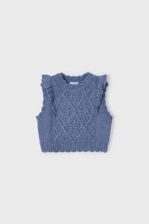 Swetry dla dziewczynek - Niebieska kamizelka dziewczęca - grafika 1