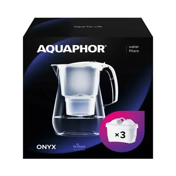 Dzbanek Aquaphor Onyx 4.2 l z licznikiem + 3 wkł. MAXFOR PLUS MG biały