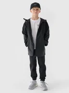 Kurtki i płaszcze dla dziewczynek - 4F Kurtka przejściowa przeciwdeszczowa z gumową powłoką dziecięca - czarna 128 (7-8 lat) - miniaturka - grafika 1