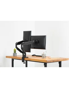 Digitus Ramię biurkowe podwójne z zaciskiem regulowane 2xLCD max. 32" max. 2x 9kg uchylno-obrotowe czarny DA-90395 - Uchwyty do monitorów - miniaturka - grafika 13