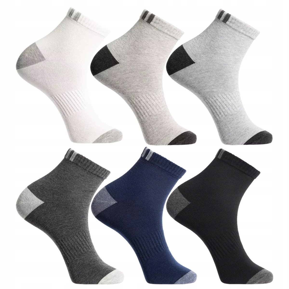 Skarpetki Męskie Bawełniane Skarpety WZORY 3/4 MORAJ ZESTAW 6-PAR 43-45