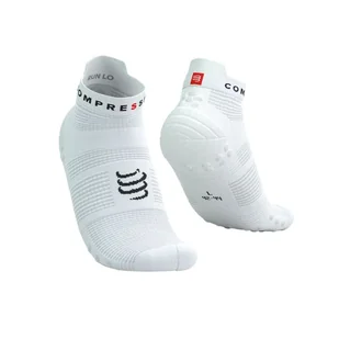 Skarpetki biegowe Compressport ProRacing Socks V4 Run Low white/black - Odzież trekkingowa damska - miniaturka - grafika 1