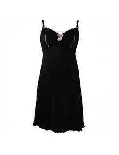 Bielizna ciążowa - Cache Coeur Koszula nocna do karmienia LISA BLACK, Rozmiar: XL - grafika 1