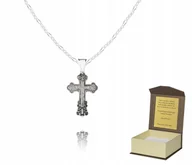 Biżuteria dla dzieci - Srebrny łańcuszek + KRZYŻYK PRAWOSŁAWNY 55cm F1K27 - miniaturka - grafika 1
