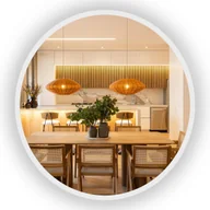 Lustra - LUSTRO OKRĄGŁE ŁAZIENKOWE Z LED W RAMIE LOFT BIAŁE 70 CM - miniaturka - grafika 1