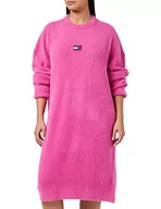 Sukienki - Tommy Hilfiger Damska sukienka swetrowa Tjw Furry, Różowy Amor, S - miniaturka - grafika 1