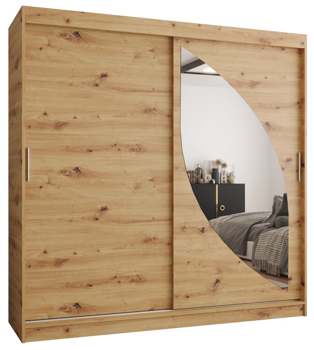 Szafa przesuwna Gardroba Abiks MILO 200 gł. 62 dąb artisan