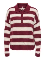 Swetry damskie - ONLY Sweter Talio 15358606 Bordowy Regular Fit - miniaturka - grafika 1