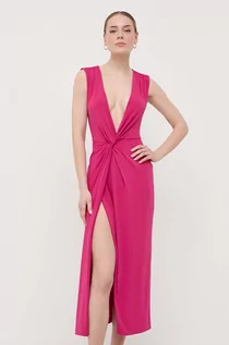 Sukienki - Patrizia Pepe sukienka kolor różowy maxi rozkloszowana - grafika 1