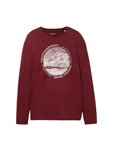 TOM TAILOR Koszulka męska z długim rękawem, 10574 - Tawny Port Red, M - Koszulki męskie - miniaturka - grafika 1