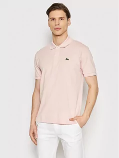Koszulki męskie - Lacoste Polo L1212 Różowy Regular Fit - grafika 1