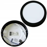 Oprawy, klosze i abażury - Panel Led +Zasilacz Czarny Okrągły Natynkowy Oprawa Sufitowa 12W 4000K 16cm - miniaturka - grafika 1