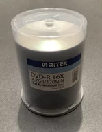 Pozostałe nośniki i napędy - TRAXDATA RITEK DVD-R 16X RITEK PRO INKJET PRINTABLE SILVER CAKE*100 907CK100ISPRO - miniaturka - grafika 1
