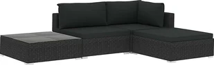 Elior 4-częściowy czarny zestaw wypoczynkowy do ogrodu - Begi 4A - Meble ogrodowe - miniaturka - grafika 1