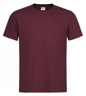 Koszulki męskie - Bordowy Bawełniany T-Shirt Męski Bez Nadruku -STEDMAN- Koszulka, Krótki Rękaw, Basic, U-neck - Stedman - miniaturka - grafika 1