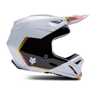 Kaski motocyklowe - Kask Cross FOX V1 Hello Future Złamany BiałyXL - miniaturka - grafika 1