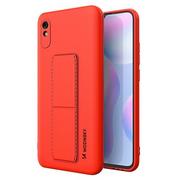 Etui i futerały do telefonów - Wozinsky Kickstand Case elastyczne silikonowe etui z podstawką Xiaomi Redmi 9A czerwony - miniaturka - grafika 1