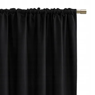 GOTOWA ZASŁONA ZACIEMNIAJĄCA NA TAŚMIE 140X250CM DO SALONU CZARNA - Zasłony - miniaturka - grafika 1