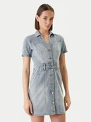 Sukienki - Morgan Sukienka jeansowa 241-ROGLA Błękitny Regular Fit - miniaturka - grafika 1