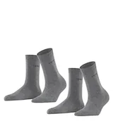 Skarpetki damskie - ESPRIT Kobiety Skarpety Uni 2-Pack W SO Bawełna jednokolorowe 2 Pak, Szary (Light Grey Melange 3390), 35-38 - miniaturka - grafika 1