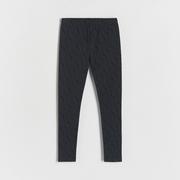 Spodnie i spodenki dla dziewczynek - Reserved - Bawełniane legginsy - Czarny - miniaturka - grafika 1